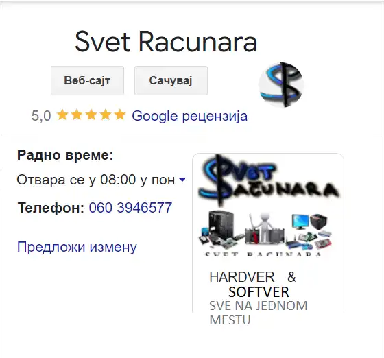 Google Ocena za Svet Računara